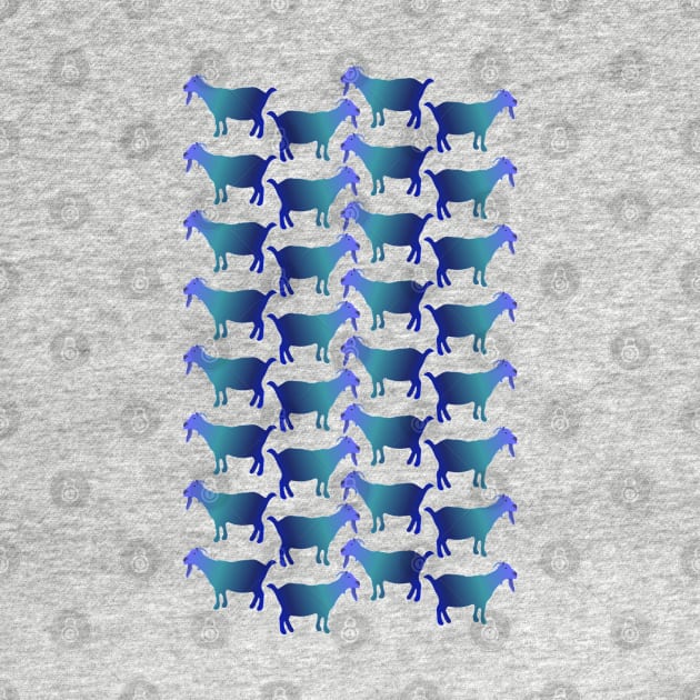 Seamless Blue Goat Pattern by Davey's Designs